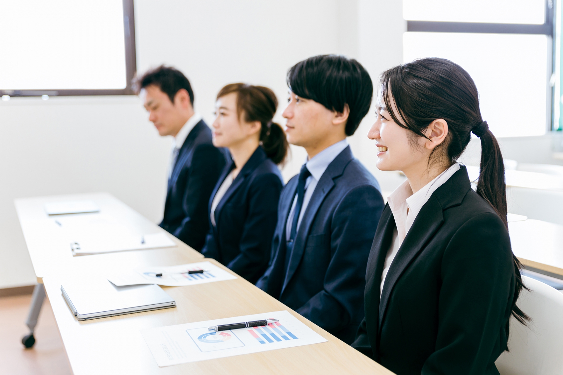 セミナーに来た就活中の女性