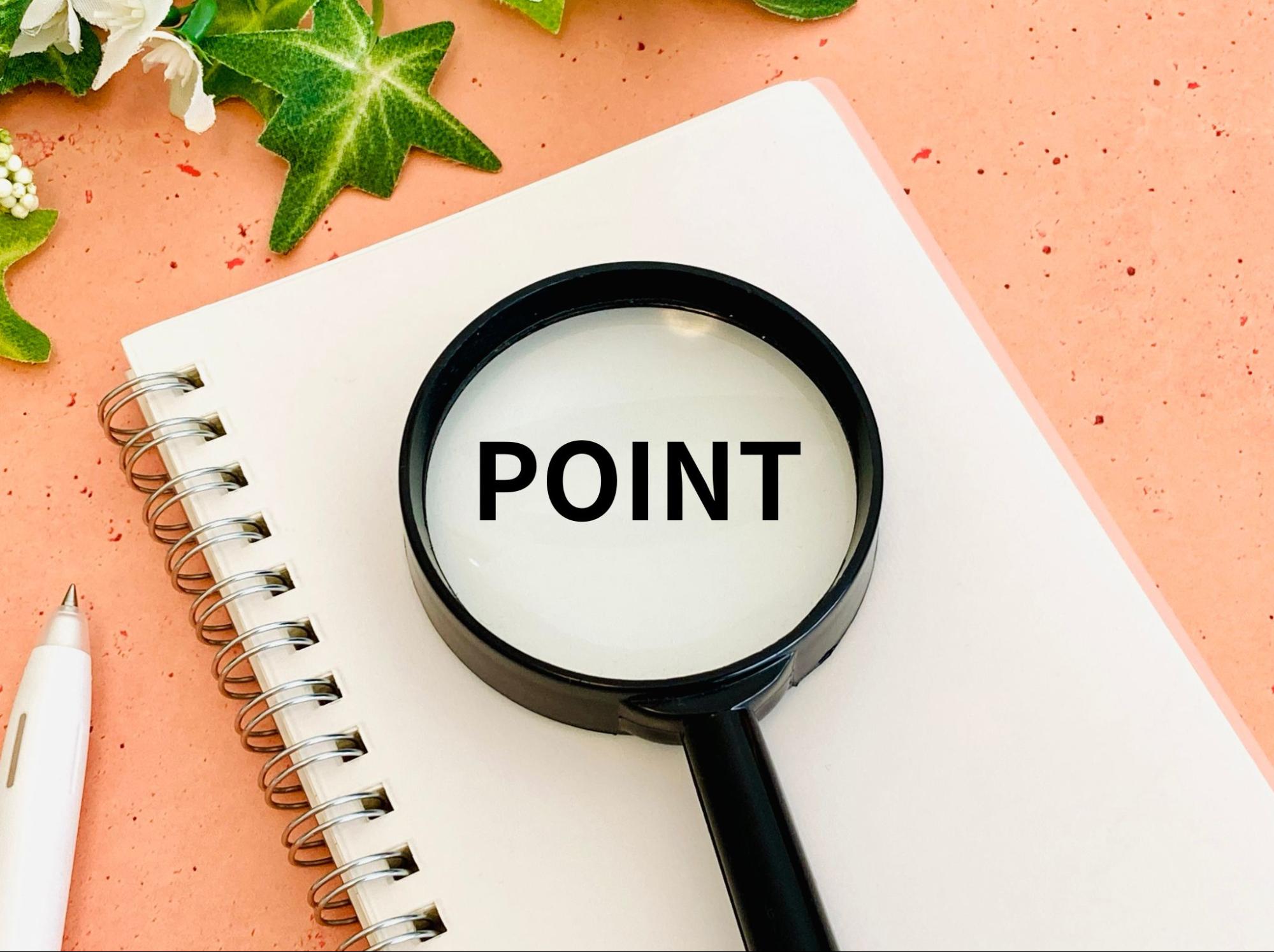 POINTの文字と虫眼鏡