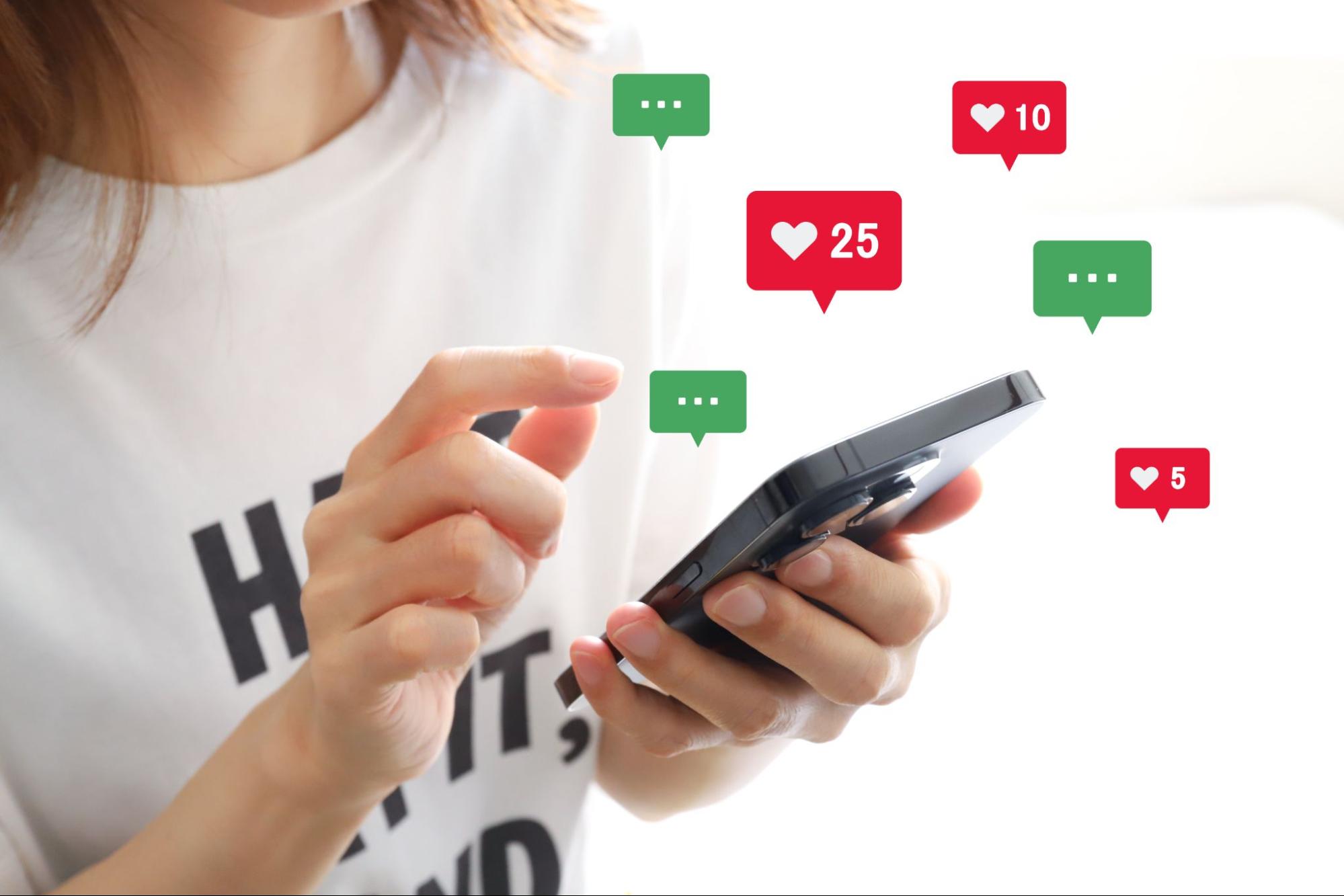 スマホでいいねとコメント