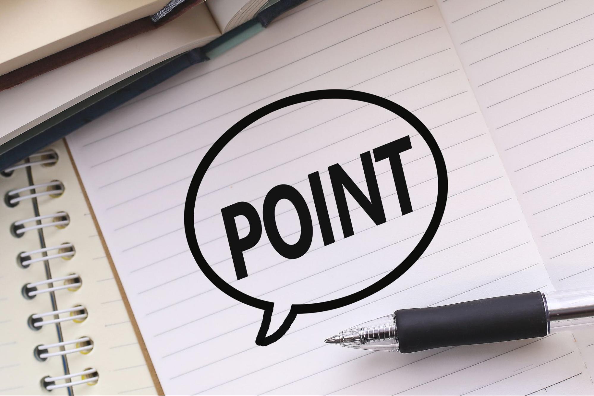 POINT　ポイント　大切なところ　勉強　イメージ素材　ノート