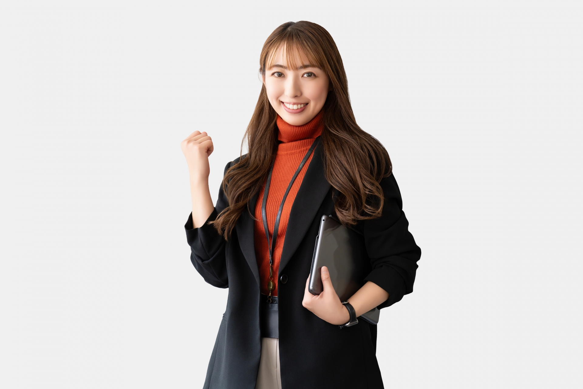 ガッツポーズをする女性・ビジネスウーマン